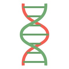 Red green dna icon. Flat illustration of red green dna vector icon for web design