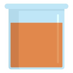 Red flask pot icon. Flat illustration of red flask pot vector icon for web design