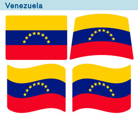 「ベネズエラの国旗」4個の形のアイコンデザイン