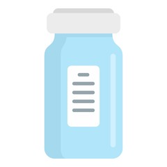 Injection liquid bottle icon. Flat illustration of injection liquid bottle vector icon for web design