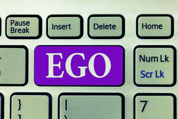 Word writing text Ego. Business concept for Sense of selfesteem selfworth of a person Conscious...