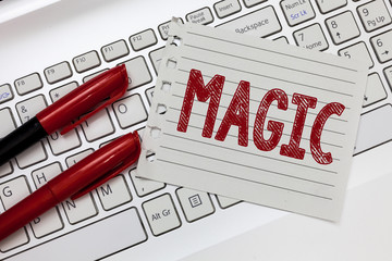 Word writing text Magic. Business concept for power of influencing events using mysterious or...