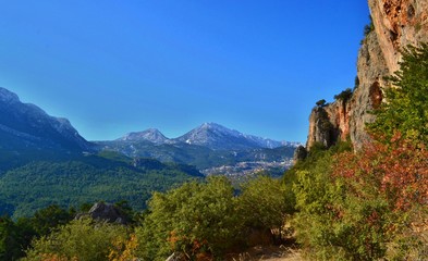 Beautiful colorful landscape, Geyikbayiri, Turkey.