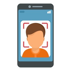 Modern smartphone security icon. Flat illustration of modern smartphone security vector icon for web design