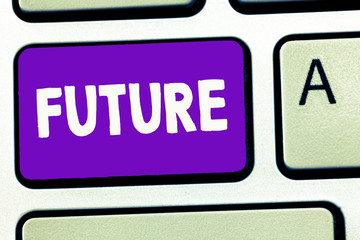 Handwriting text writing Future. Concept meaning period of time following moment of speaking or...