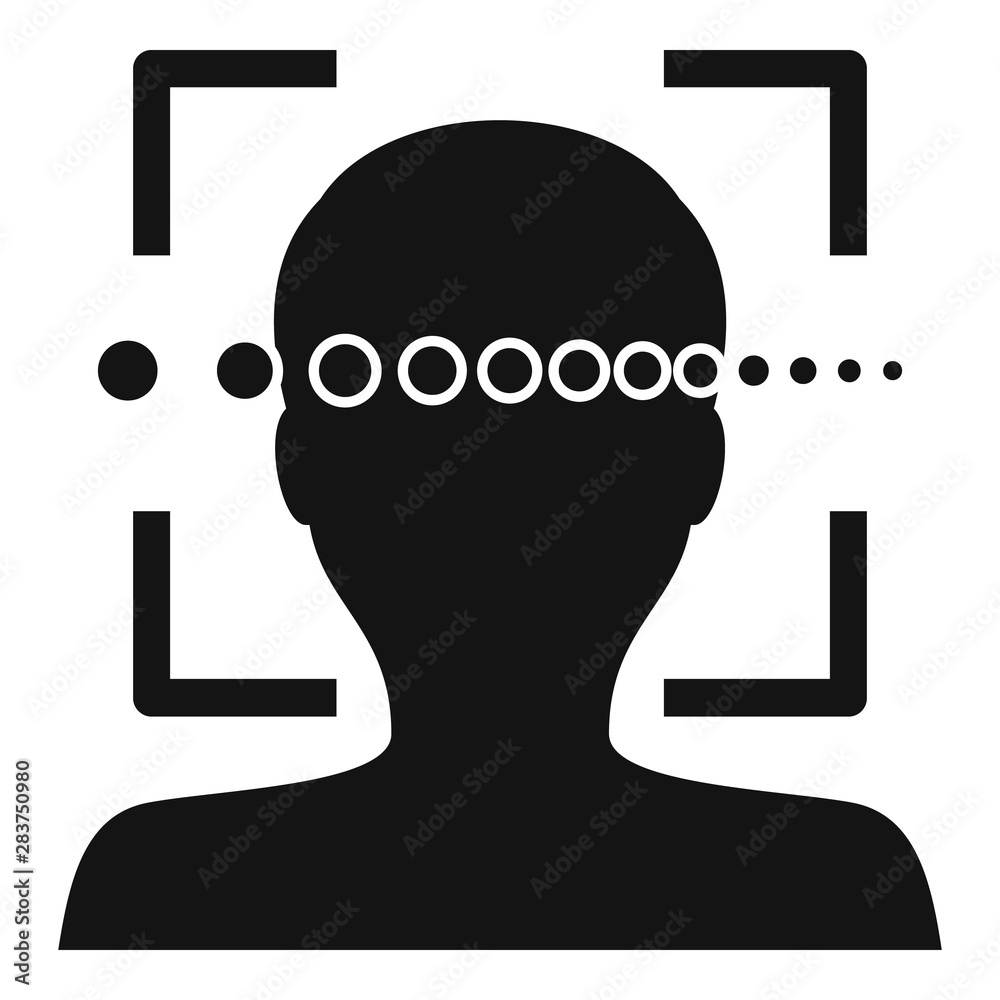 Poster loading face recognition icon. simple illustration of loading face recognition vector icon for web d