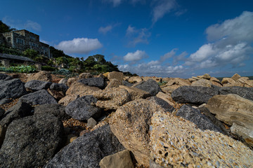 Rocky beach at Pett Level, East Sussex