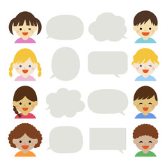 コメントする子供達 / vector eps 10