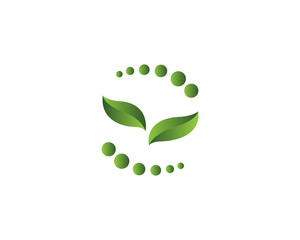 Vector leaves green nature logo template symbol