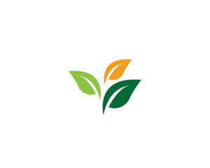 Vector leaves green nature logo template symbol