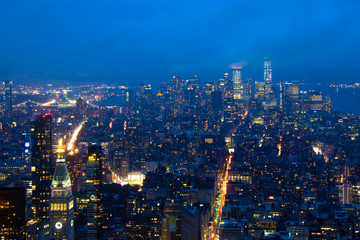 Obraz premium NYC night sky in New York, the US