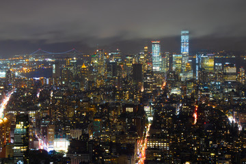 Obraz premium NYC night sky in New York, the US