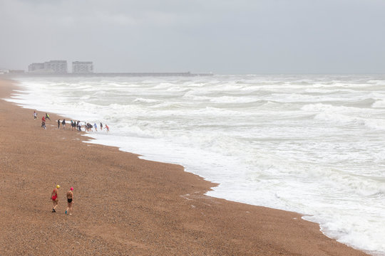 stormy weather on brighton sea front