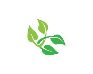 Green leaf ecology nature element vector icon