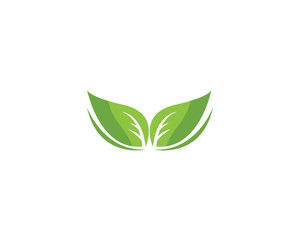 Green leaf ecology nature element vector icon