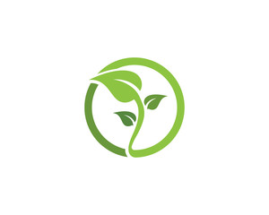 Green leaf ecology nature element vector icon