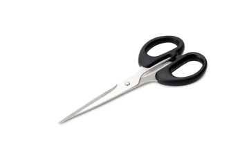Black scissors isolated on white background with clipping path.