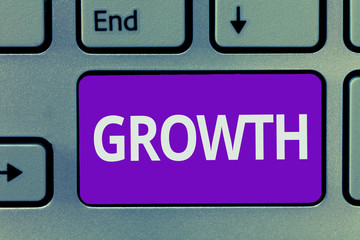 Conceptual hand writing showing Growth. Business photo text process of increasing in size or juice Getting older Ageing.