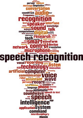 Obraz premium Speech recognition word cloud