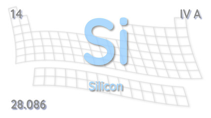 Silicon chemical element  physics and chemistry illustration backdrop