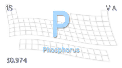 Phosphorus chemical element  physics and chemistry illustration backdrop