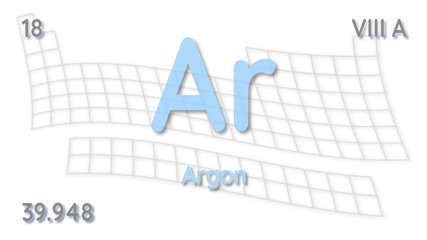 Argon chemical element  physics and chemistry illustration backdrop