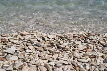 Pebbles stone beach in Croatia