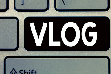 Conceptual hand writing showing Vlog. Business photo text Blog that contains short video material Social media platform.