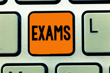 Handwriting text writing Exams. Concept meaning test of a specified kind to prove your strength and...