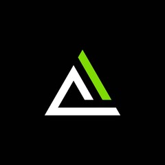 simple typography triangle ae vector logo