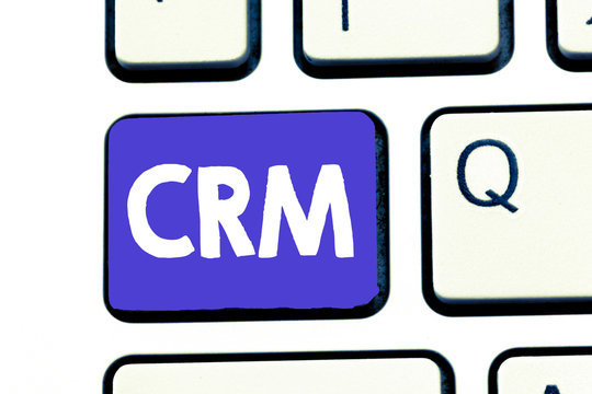 Handwriting text Crm. Concept meaning Strategy for managing the Affiliation Interactions of an organization.