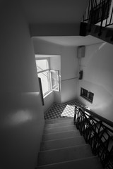 Indoor stairs in a building