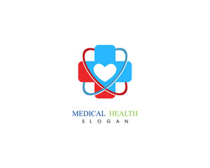Health medical logo template vector illustration design