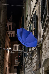 Umbrella in the streets of Split city. Croatia