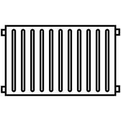 Radiator, heater line icon, logo isolated on white background