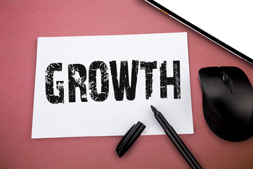 Writing note showing Growth. Business photo showcasing process of increasing in size or juice...
