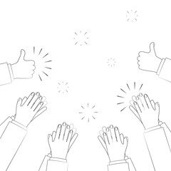 Fototapeta premium Human hands clapping. applauding hands. vector illustration in flat style.