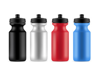 Sports bottles realistic vector isolated illustrations set