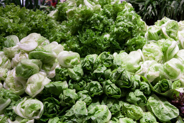 Lettuce at a stall in the market