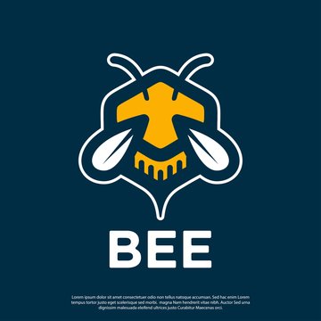 abstract hexagonal bee vector logo