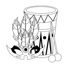 party festive celebration carnival cartoon in black and white