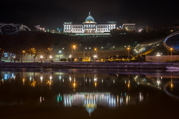 Fototapeta na wymiar Night view of Former President Palace. Tbilisi; Georgia.