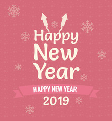 Happy new year 2019 banner template