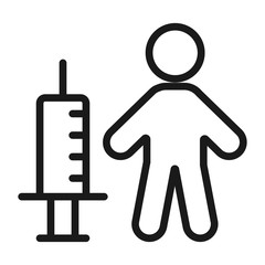 injection for kids - minimal line web icon. simple vector illustration. concept for infographic, website or app.