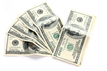 Dollars isolated on white