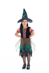 Asian little girl wearing Halloween costume