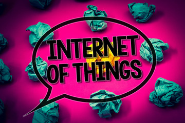 Handwriting text Internet Of Things. Concept meaning Innovation Globalization Digital Electronics...