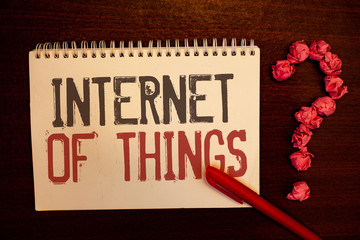 Handwriting text Internet Of Things. Concept meaning Innovation Globalization Digital Electronics...
