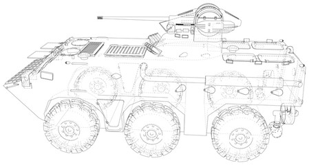 Military vehicle. EPS10 format. Vector created of 3d.