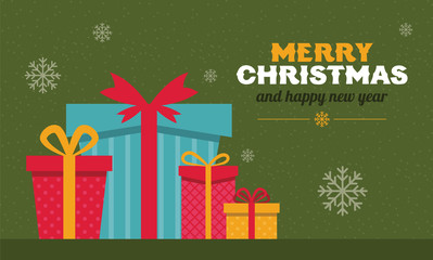 Merry Christmas and Happy New Year sale banner background 